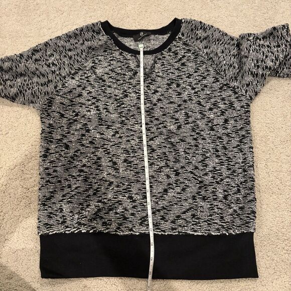 NWOT ADRIANO GOLDSCHMIED Womens Crewneck Sweatshirt Sweater Black White Small - Picture 6 of 8